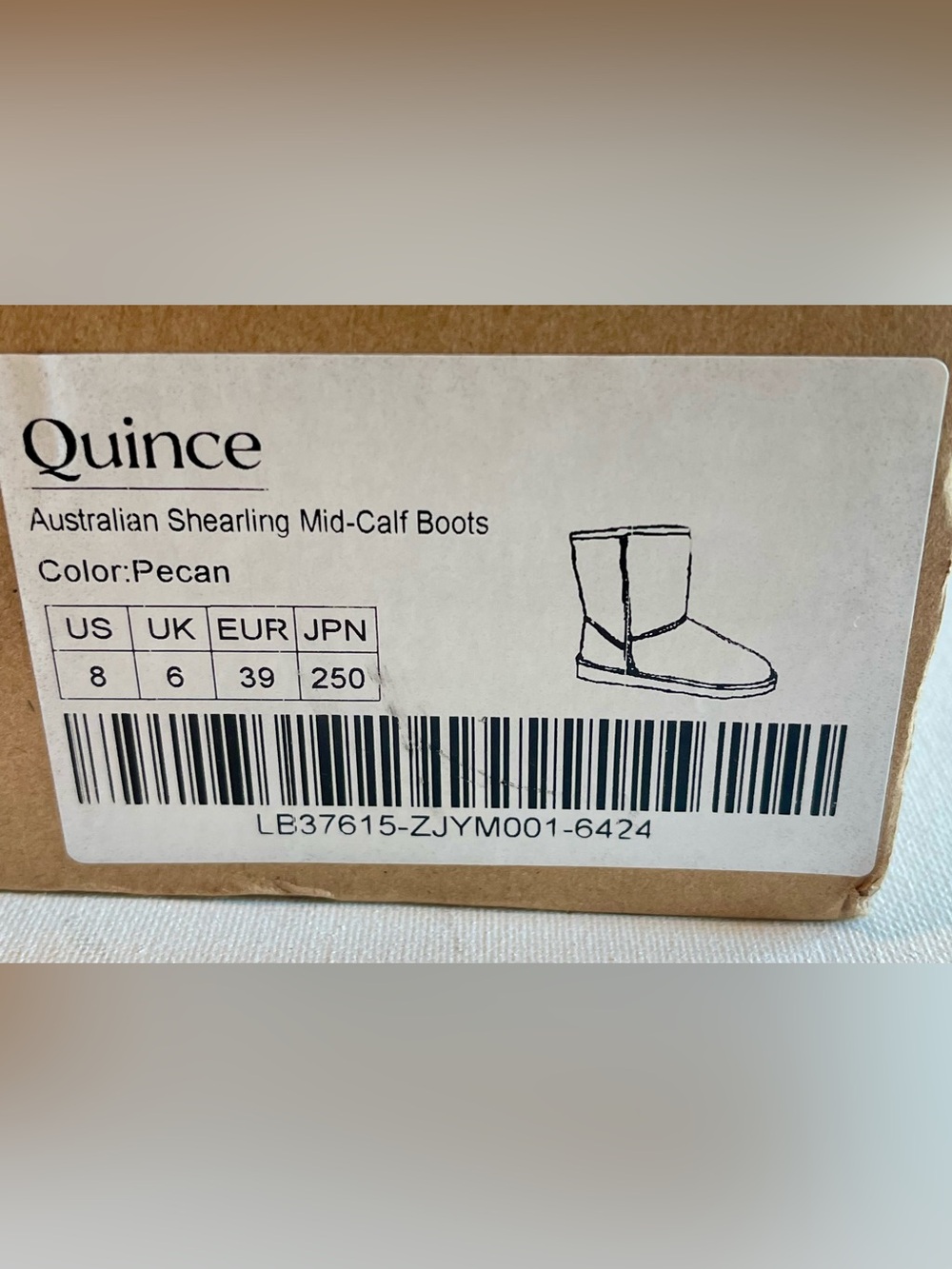 NIB QUINCE 💯 AUSTRALIAN SHEARLING MID-CALF SUEDE LEATHER BOOT PECAN SIZE 8 - Picture 14 of 15